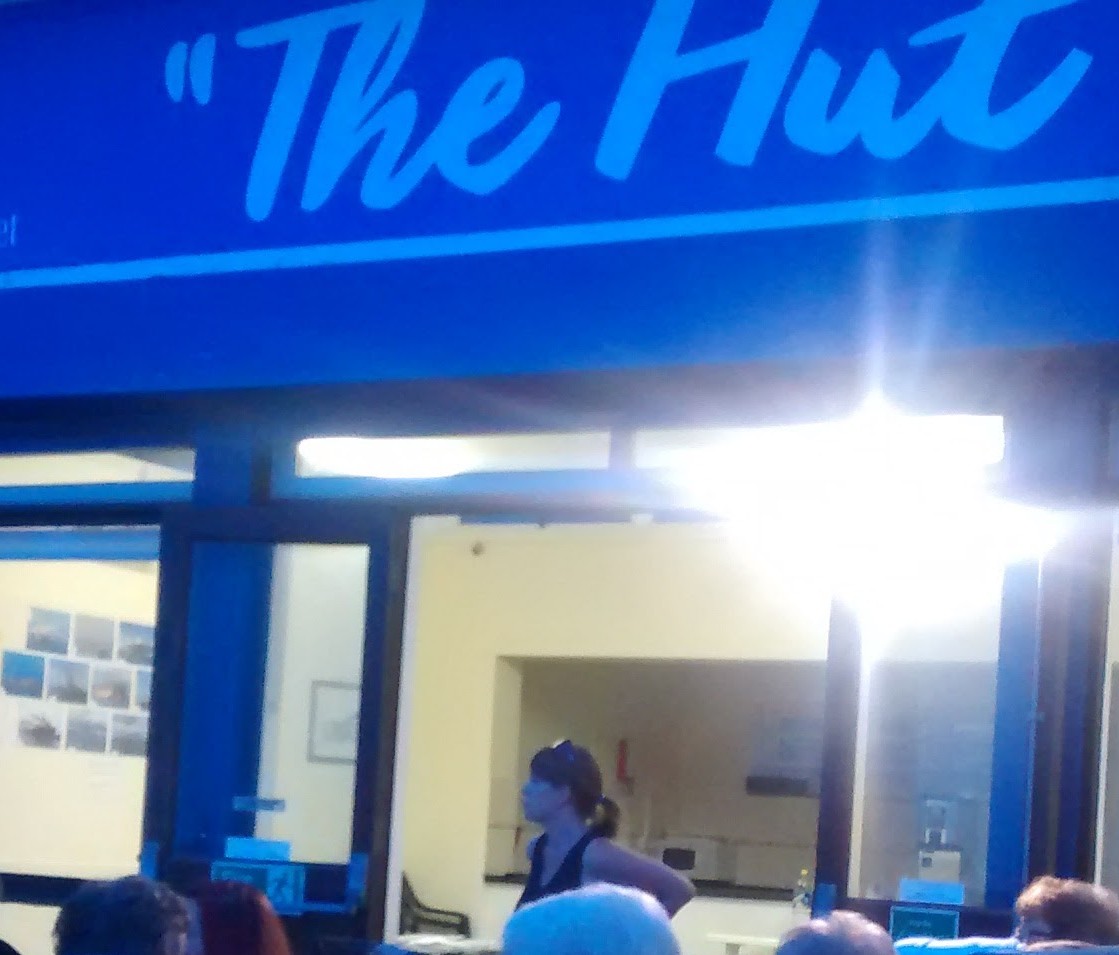 Singing at 'The Hut' on the Felixstowe prom